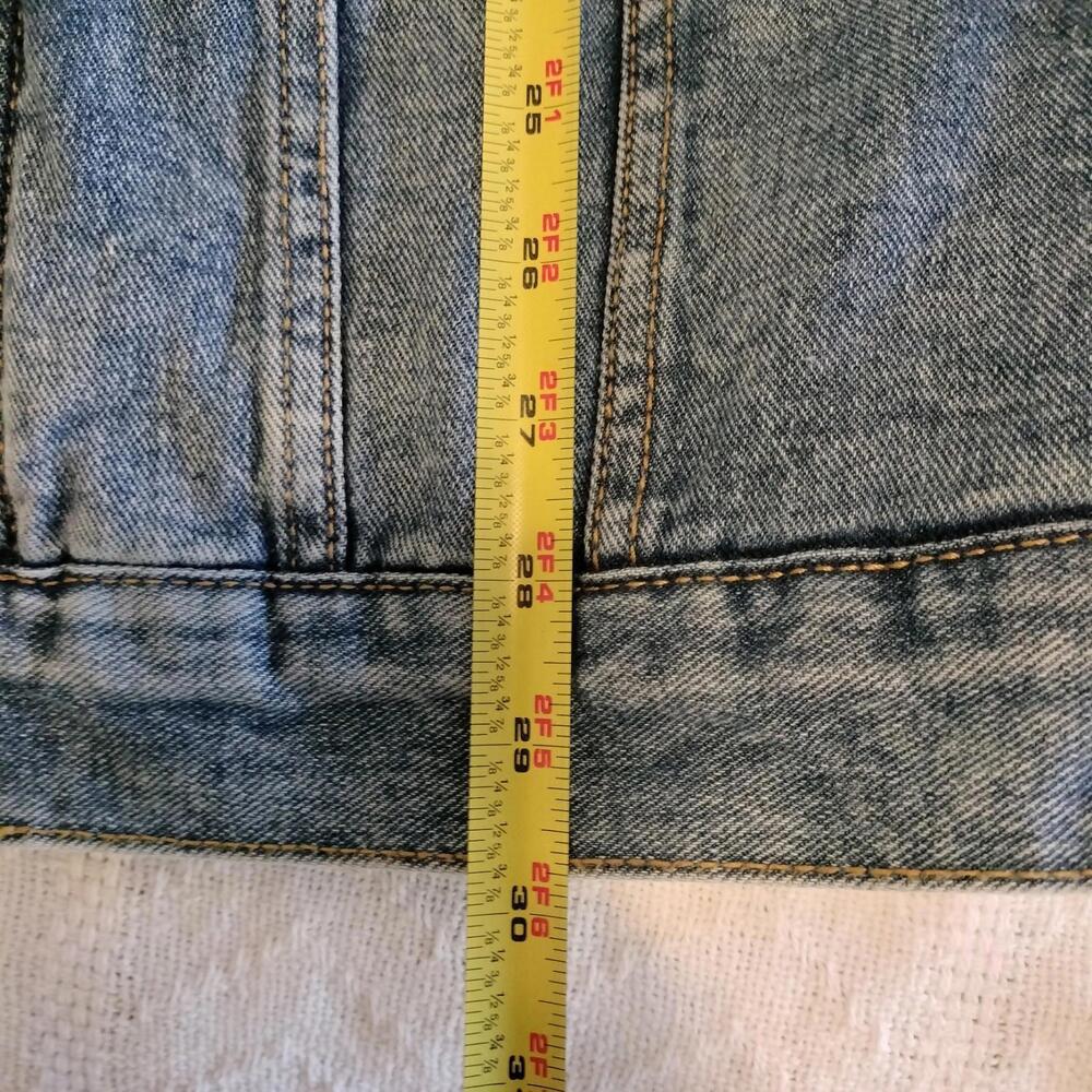 H&M Denim Jacket 4 front Pockets  Shearling Faux Fur Size 8 - Picture 4 of 9